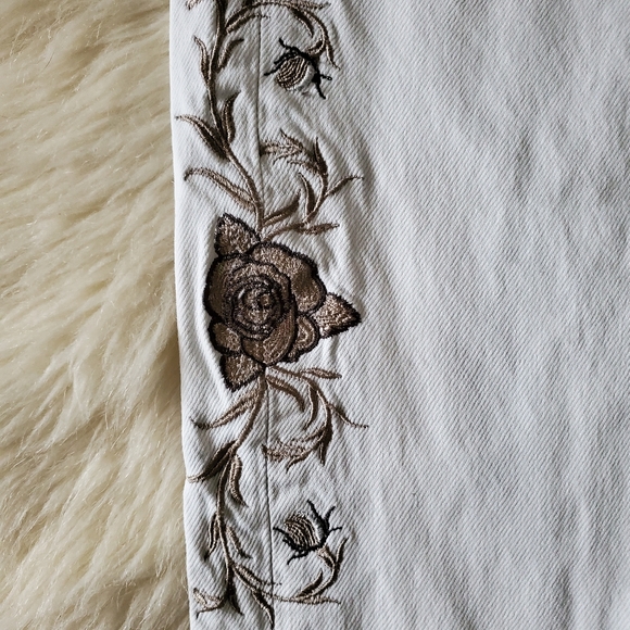 Free People One Teaspoon Lola Awesome Baggies Jeans White Distressed Size 28 - Picture 6 of 15